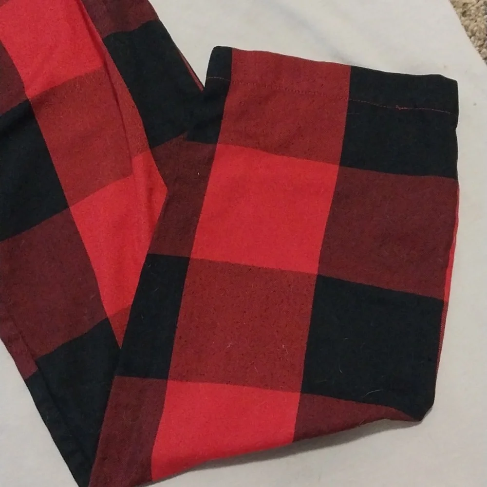 Old Navy Kids Red and Black Check Pajama Bottoms Large 10/12